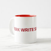 WorkWriteSubmitWait Zweifarbige Tasse (Vorderseite Links)