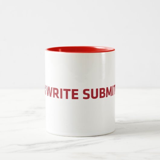 WorkWriteSubmitWait Zweifarbige Tasse (Mittel)