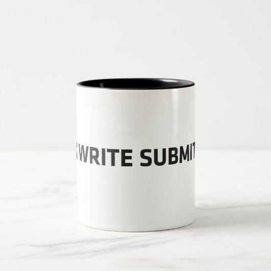 WorkWriteSubmitWait Zweifarbige Tasse (Mittel)