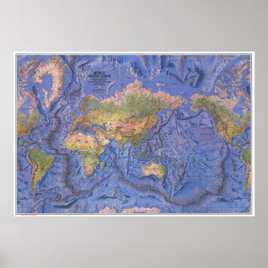 " World: 1981 The OCEAN-Floor MAP ... Poster (Vorne)