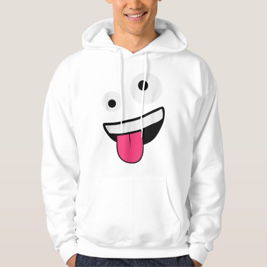 World Albern Crazy Eyes Zany Face Emojis Hallo Hoodie (Vorderseite)