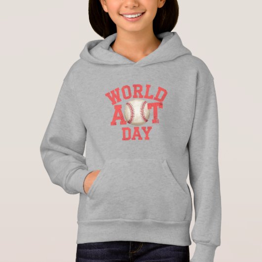 World Art Day Baseball Design Hoodie (Vorderseite)