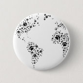 World Atlas Dog Paw Prints Button (Vorderseite)