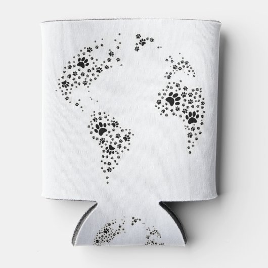 World Atlas Dog Paw Prints Dosenkühler (Vorderseite)