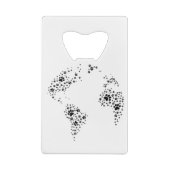 World Atlas Dog Paw Prints Geldbeutel Flaschenöffner (Rückseite)