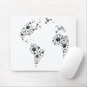 World Atlas Dog Paw Prints Mousepad (Mit Mouse)