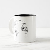 World Atlas Dog Paw Prints Zweifarbige Tasse (Vorderseite Links)