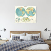 World Atlas Map Leinwanddruck (Insitu (Schlafzimmer))