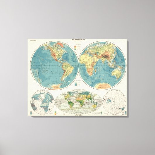 World Atlas Map Leinwanddruck (Vorderseite)