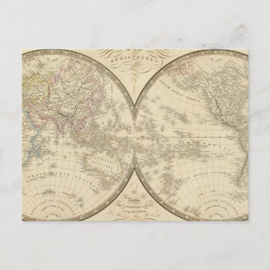 World Atlas Map Postkarte (Vorderseite)