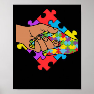World Autism Awareness Colorful Holding Hands Poster