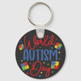 World Autism Awareness Day Colorful Puzzle Piece Schlüsselanhänger
