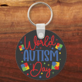 World Autism Awareness Day Colorful Puzzle Piece Schlüsselanhänger (Vorderseite)