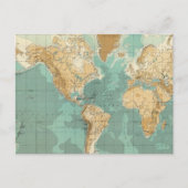 World bathyorographical map postkarte (Vorderseite)