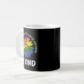 World Be Kind Rainbow Daisy Peace Hippie Gay Pride Kaffeetasse (Vorderseite Links)