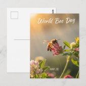 World Bee Day Honeybee Floral Art Postkarte (Vorne/Hinten)