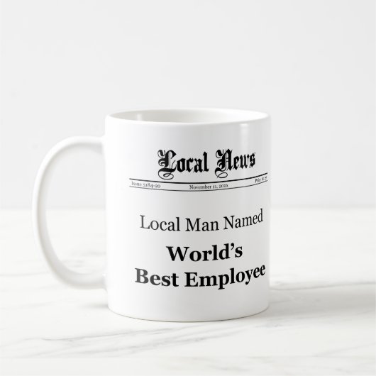 World Best Employee Classic Newspaper Tasse (Men) (Links)