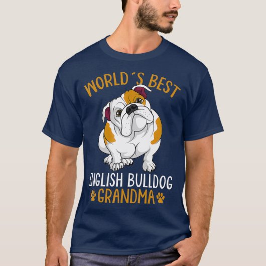 World Best English Bulldog Oma Dog Owner T-Shirt (Vorderseite)