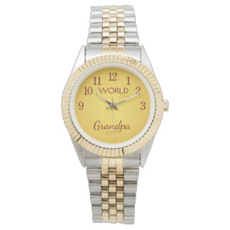 World best Grandpa ever Gold Armbanduhr