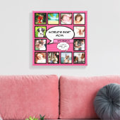 World Best Mama Fun Comic Book Pink Foto Leinwanddruck (Insitu (Wohnzimmer))