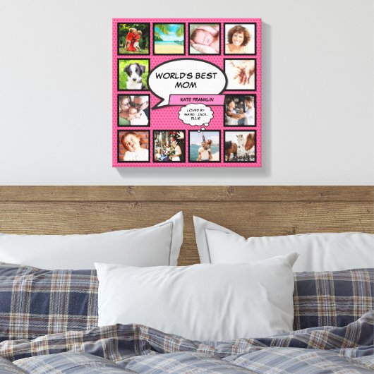 World Best Mama Fun Comic Book Pink Foto Leinwanddruck (Insitu (Schlafzimmer))