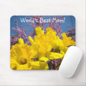 World Best Mama! Mousepad Spring Daffodische Blume (Mit Mouse)