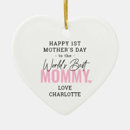 'World Best Mommy' 1. Mother's Day Keepake Keramik Ornament