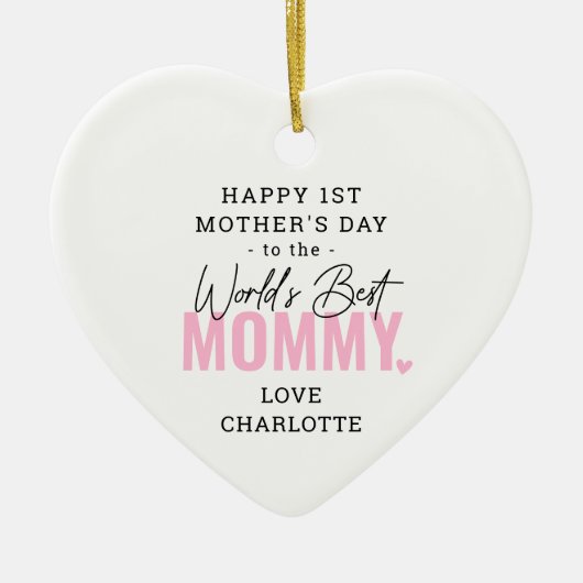 'World Best Mommy' 1. Mother's Day Keepake Keramik Ornament (Vorne)