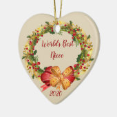 World Best Niece Antiquariat Weihnachten Keramik Ornament (Links)