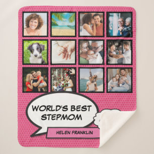 World Best Stepmuth Pink Foto Collage Fun Modern Sherpadecke