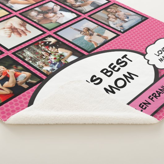 World Best Stepmuth Pink Foto Collage Fun Modern Sherpadecke (3/4)