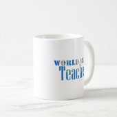 World Best Teacher Globe Naturetikum Typografie Bl Kaffeetasse (VorderseiteRechts)