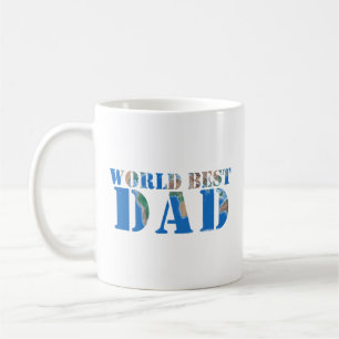World Best VATER, Elegante Nature Typografy Blue Kaffeetasse
