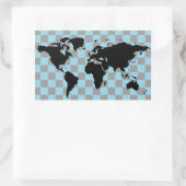 world black checkered map rechteckiger aufkleber (Tasche)
