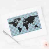 world black checkered map rechteckiger aufkleber (Umschlag)