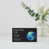 World Business Earth Globe Editable Business Cards Visitenkarte (Stehend Vorderseite)