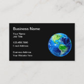 World Business Earth Globe Editable Business Cards Visitenkarte (Vorderseite)