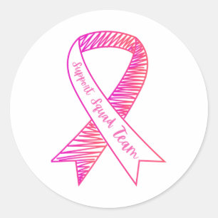 World Cancer Day Support Squad Team Brustkrebs  Runder Aufkleber