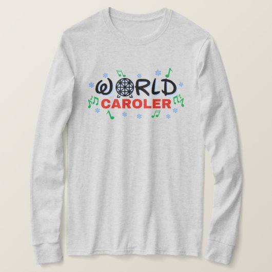 World Caroler mit grünen Musiknoten und blauem Sch T-Shirt (Design vorne)