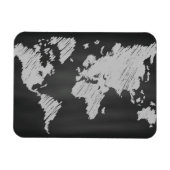 World Chalkboard Karte Magnet (Horizontal)