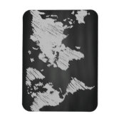 World Chalkboard Karte Magnet (Vertikal)