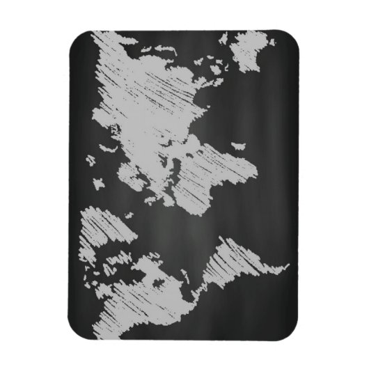 World Chalkboard Karte Magnet (Vertikal)