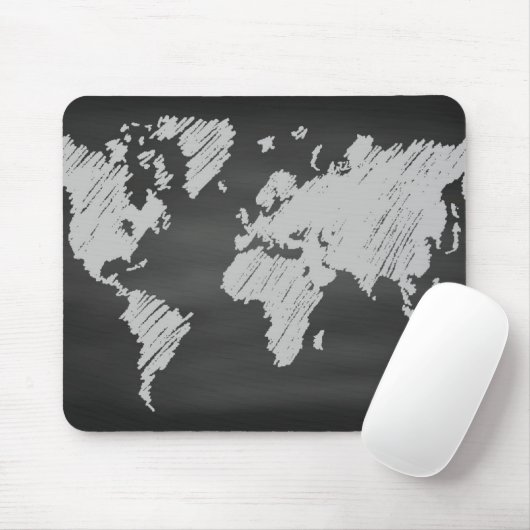 World Chalkboard Karte Mousepad (Mit Mouse)