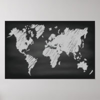World Chalkboard Karte