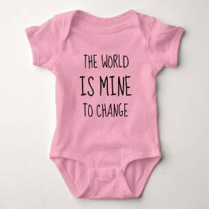 World Change Hero Empower Feminist Typografie Baby Strampler