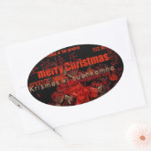World Christmas Feliz Navidad Personalisiert Stick Ovaler Aufkleber (Umschlag)