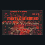 World Christmas Feliz Navidad Personalisiert Stick Rechteckiger Aufkleber<br><div class="desc">Weihnachten in vielen Sprachen : Feliz Navidad - Feliz Natal - Joyeux Weihnachten - Fröhliche Weihnachten - Buone Feste Natalizie - Frohe Weihnachten... </div>