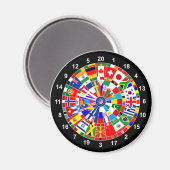 World Country Flag Darts Board game Travls Bulls Magnet (Vorderseite/Rückseite)