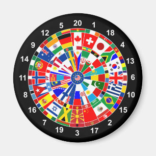 World Country Flag Darts Board game Travls Bulls Magnet