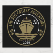World Cruise Trip Adventure Accessory Schaumweinetikett (Einzelnes Label)